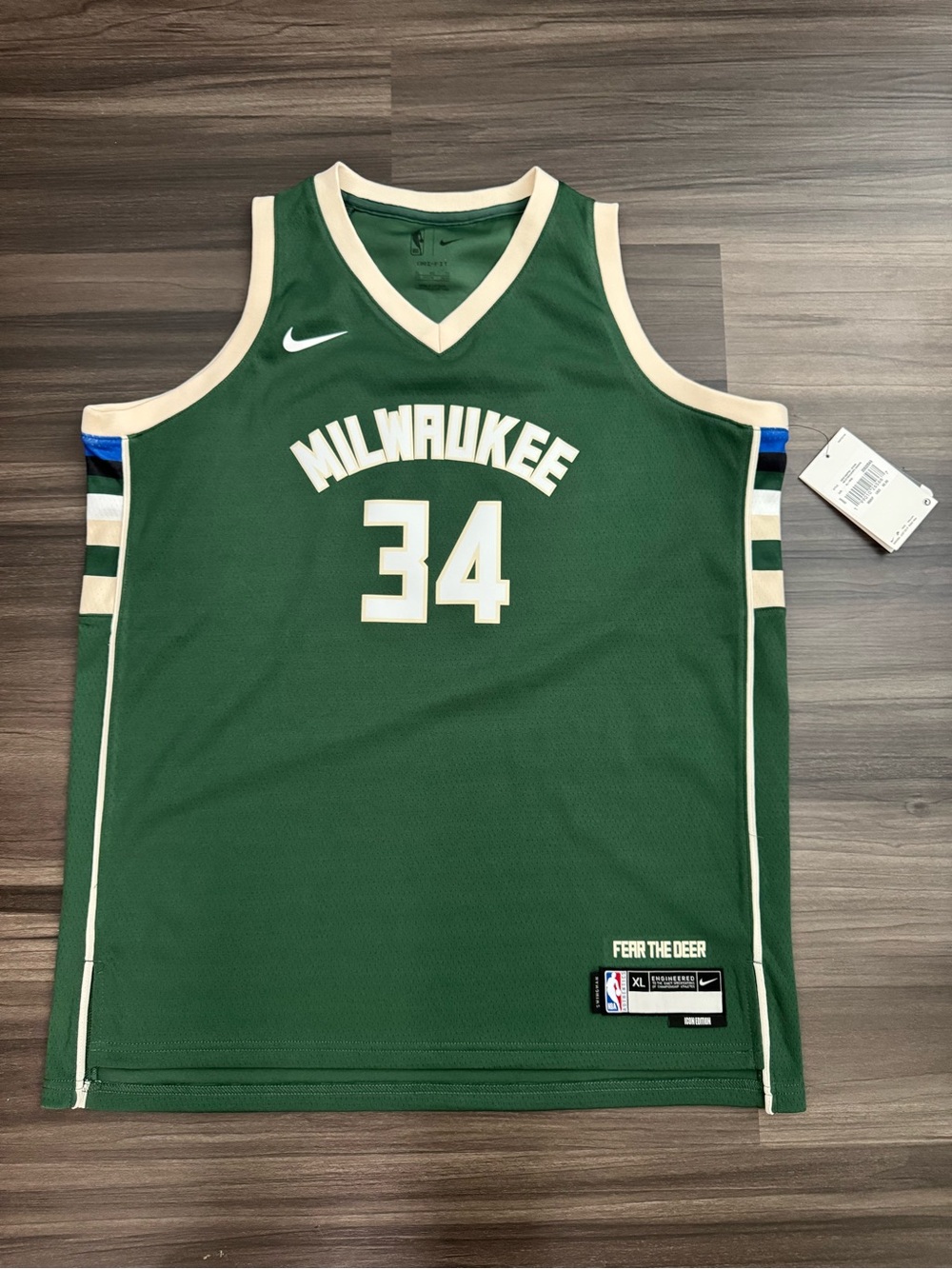 Nike Milwaukee Bucks Giannis Antetokounmpo #34 NBA Icon Edition Jersey YOUTH XL